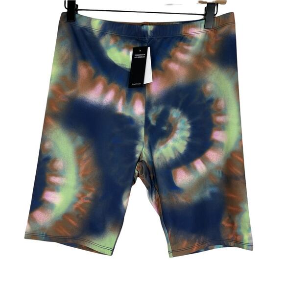 NWT Nordstrom AFRM Lars Bike Shorts In Soft Multi Spiral Tie Dye Size - Picture 4 of 7